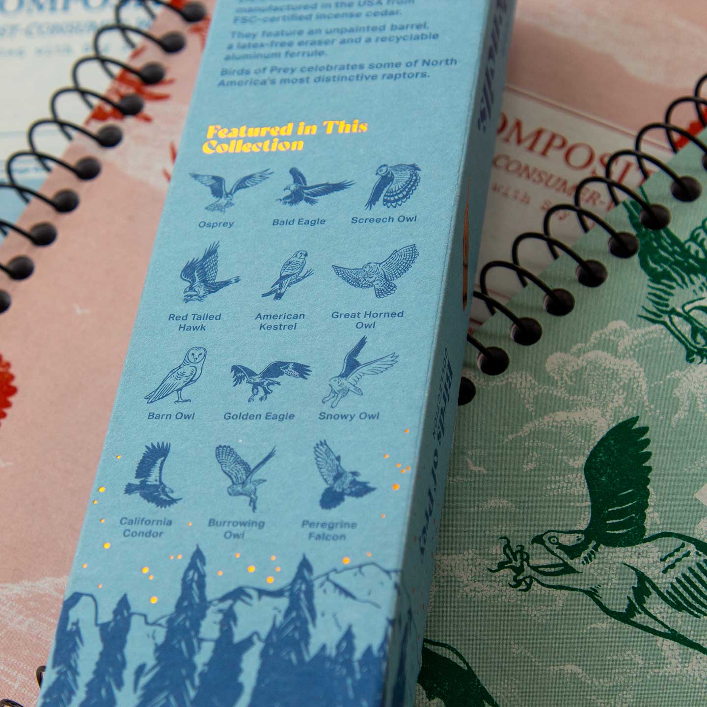 Birds of Prey Gift Set: Three Notebooks & a Dozen Pencils - Image 7