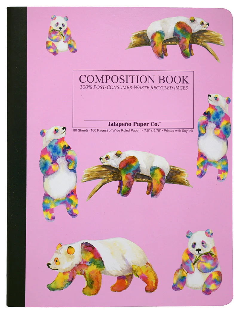 Pandas Composition Book (Wide Ruled Pages)